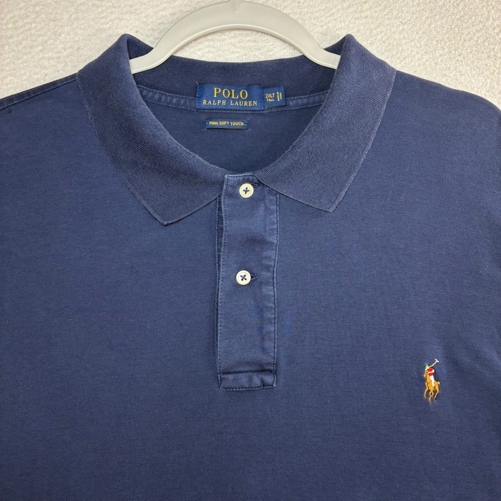 Polo Ralph Lauren Polo Shirt Men 2XLT Blue Tall Flesh Pony Classic Preppy Casual